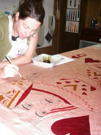 silk painting, Alice, MOW, 2009